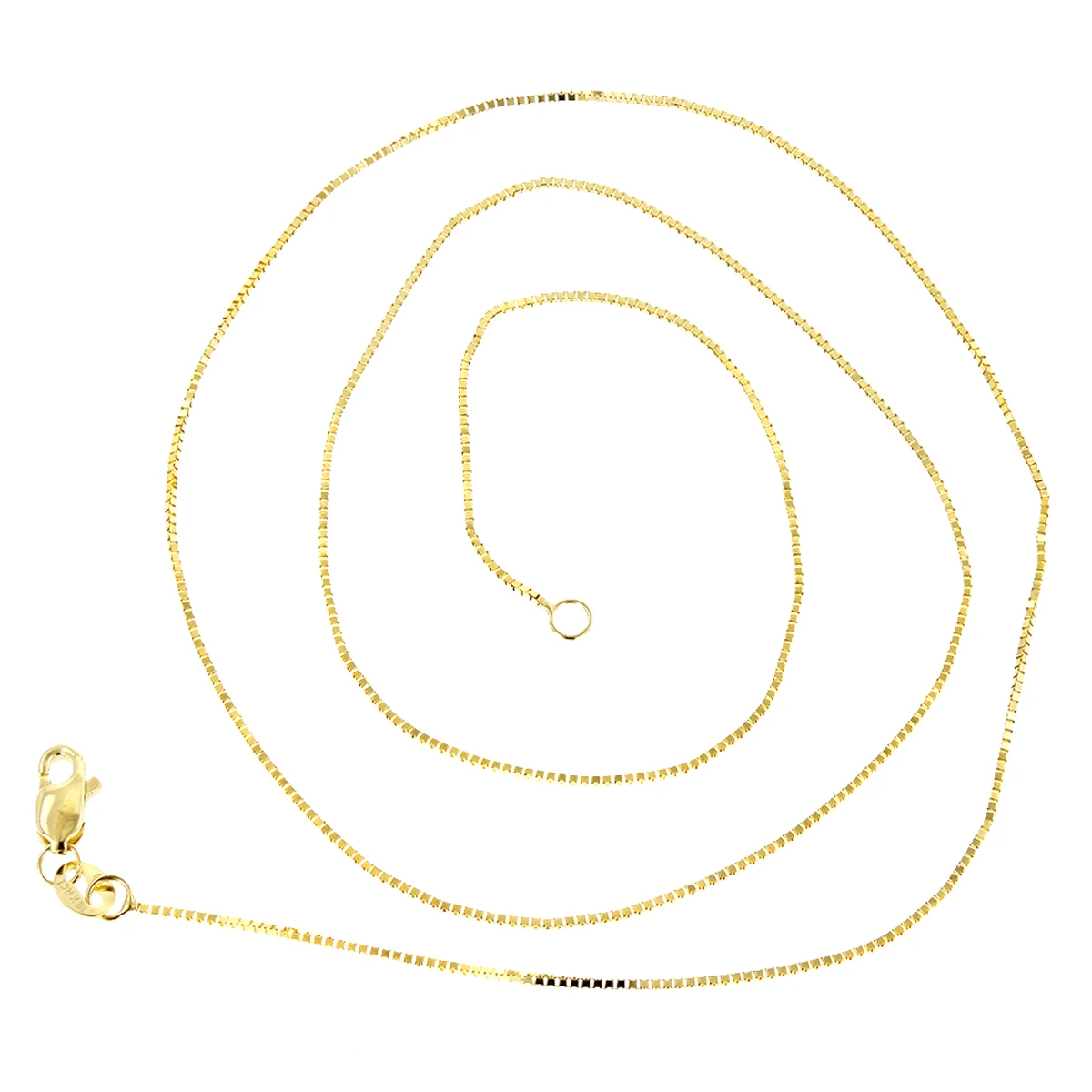 LUXURMAN Solid 10K Yellow Gold Box Chain For Women 0.8mm Wide 4 LUXURMAN Solid 10K Yellow Gold Box Chain For Women 0.8mm Wide - Image 4