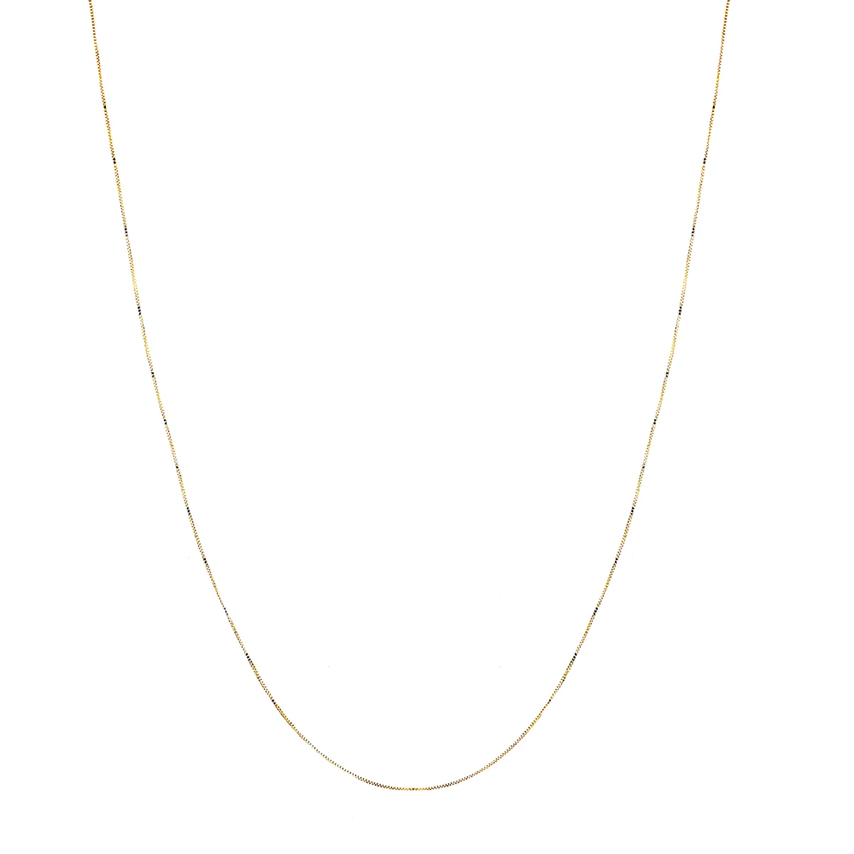 LUXURMAN Solid 10K Yellow Gold Box Chain For Women 0.8mm Wide 6 LUXURMAN Solid 10K Yellow Gold Box Chain For Women 0.8mm Wide - Image 6