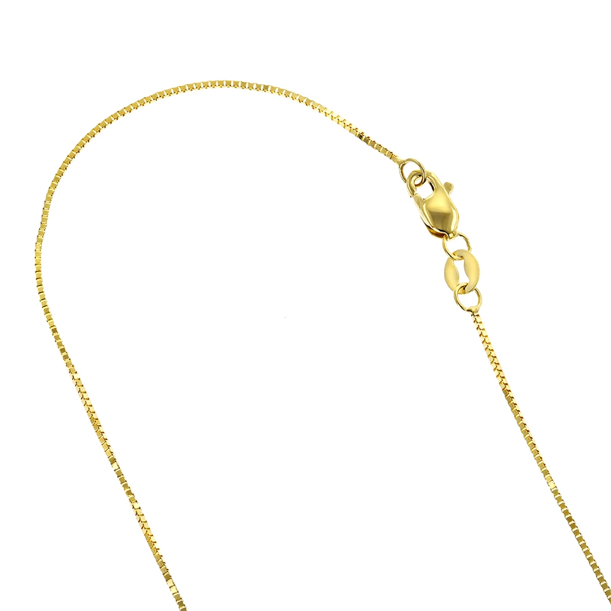LUXURMAN Solid 10K Yellow Gold Box Chain For Women 0.8mm Wide 1 LUXURMAN Solid 10K Yellow Gold Box Chain For Women 0.8mm Wide