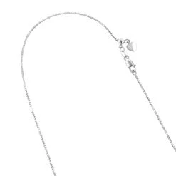 LUXURMAN Solid 10K White Gold Box Chain For Women Adjustable 0.7mm