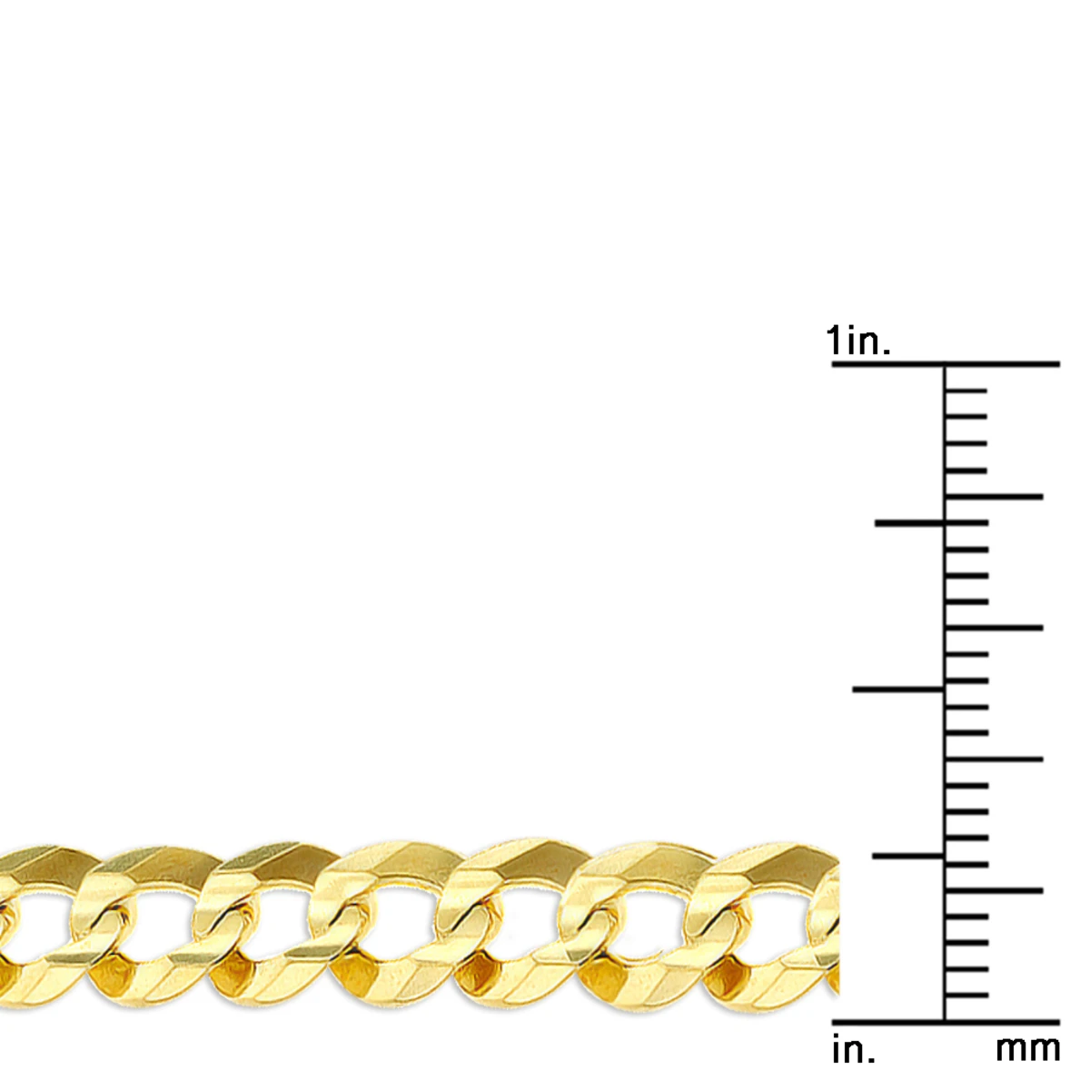 LUXURMAN Solid 10K Yellow Gold Curb Chain For Men Comfort 7mm Wide 4 LUXURMAN Solid 10K Yellow Gold Curb Chain For Men Comfort 7mm Wide - Image 4