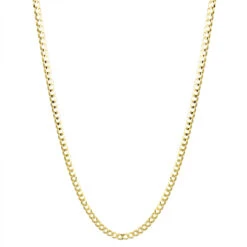 LUXURMAN Solid 10K Yellow Gold Curb Chain For Men & Women Comfort 3mm Wide -Luxurman luxurman solid 10k gold curb chain for men women comfort 3mm wide box