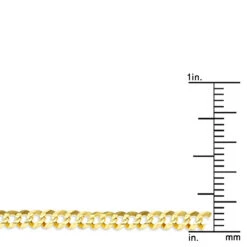 LUXURMAN Solid 10K Yellow Gold Curb Chain For Men & Women Comfort 3mm Wide -Luxurman luxurman solid 10k gold curb chain for men women comfort 3mm wide ruler