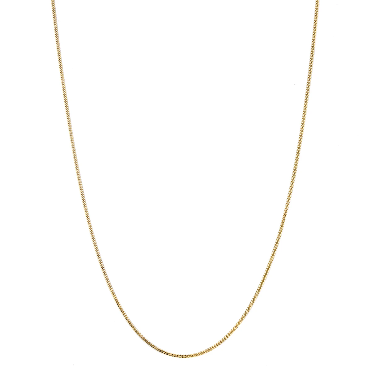 LUXURMAN Solid 10K Yellow Gold Curb Chain For Men & Women Gourmette 2mm Wide 3 LUXURMAN Solid 10K Yellow Gold Curb Chain For Men & Women Gourmette 2mm Wide - Image 3