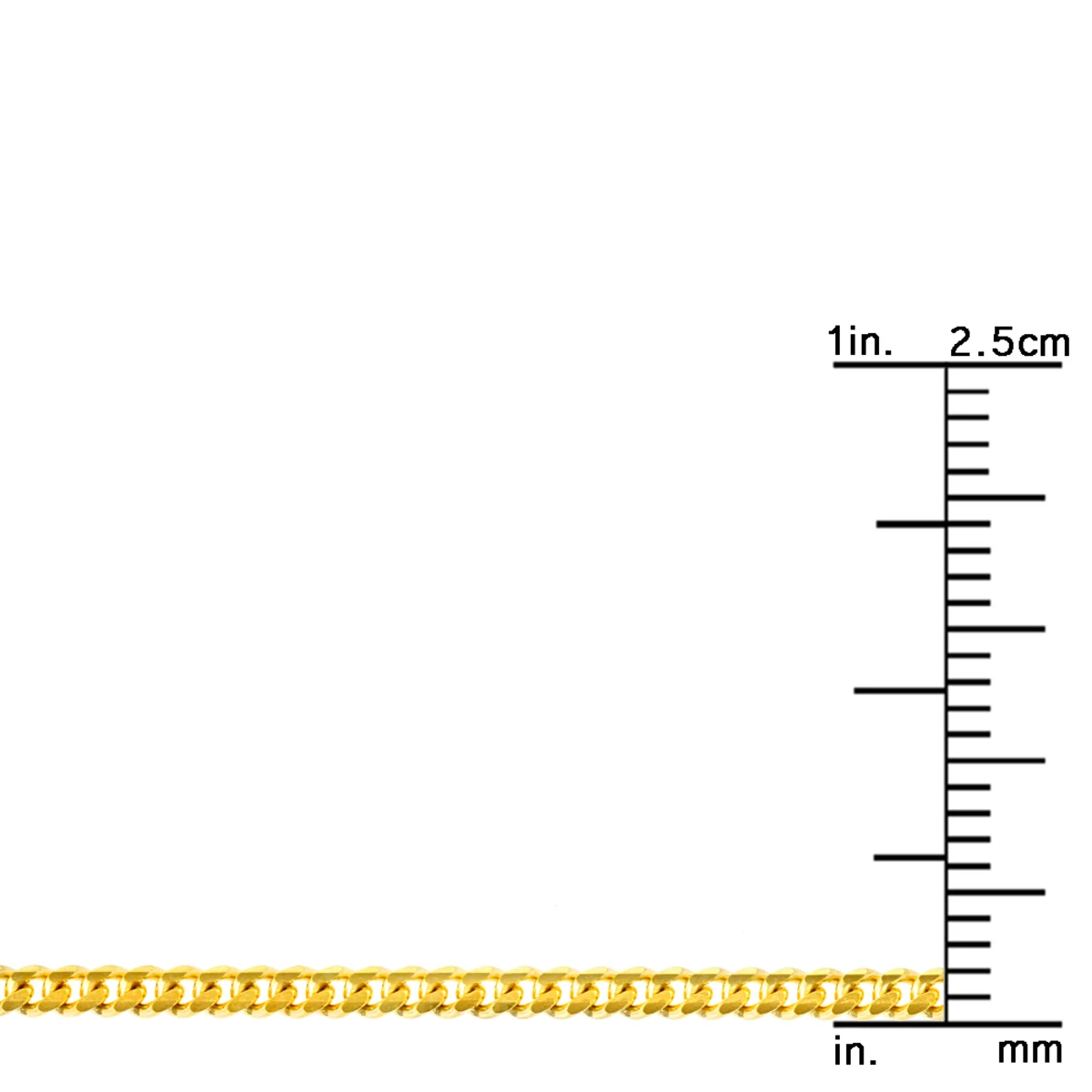 LUXURMAN Solid 10K Yellow Gold Curb Chain For Men & Women Gourmette 2mm Wide 4 LUXURMAN Solid 10K Yellow Gold Curb Chain For Men & Women Gourmette 2mm Wide - Image 4
