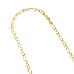 LUXURMAN Solid 10K Yellow Gold Figaro Chain For Men & Women 6mm Wide