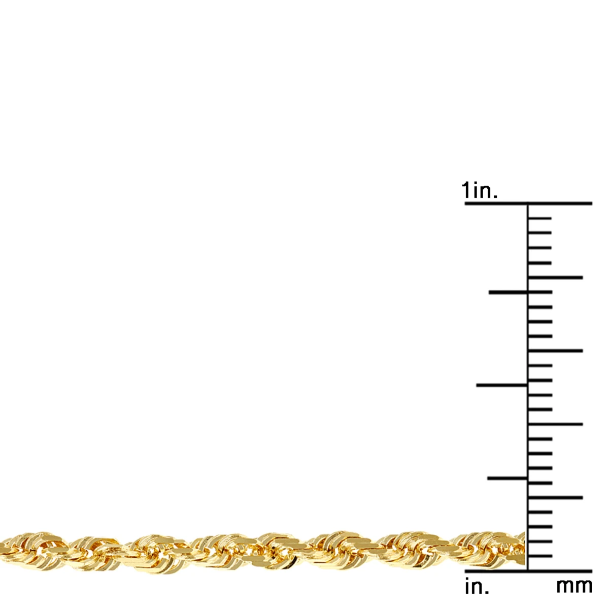 LUXURMAN Solid 10K Yellow Gold Rope Chain For Men & Women Diamond Cut 2.8mm 4 LUXURMAN Solid 10K Yellow Gold Rope Chain For Men & Women Diamond Cut 2.8mm - Image 4