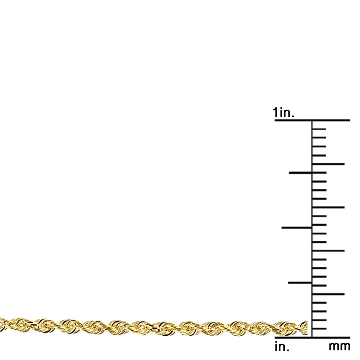 LUXURMAN Solid 10K Yellow Gold Rope Chain For Men & Women Diamond Cut 2mm 4 LUXURMAN Solid 10K Yellow Gold Rope Chain For Men & Women Diamond Cut 2mm - Image 4