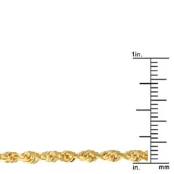 LUXURMAN Solid 10K Yellow Gold Rope Chain For Men & Women Diamond Cut 3mm -Luxurman luxurman solid 10k gold rope chain for men women diamond cut 3mm rulerye