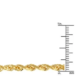LUXURMAN Solid 10K Yellow Gold Rope Chain For Men & Women Diamond Cut 4mm -Luxurman luxurman solid 10k gold rope chain for men women diamond cut 4mm rulerye