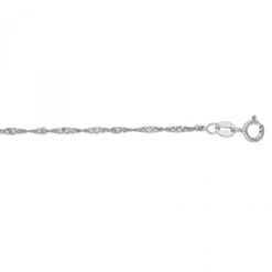 LUXURMAN Solid 10K White Gold Singapore Chain For Women 1.5mm Wide