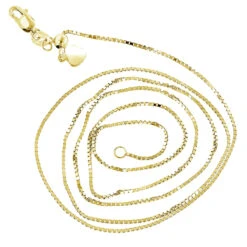 LUXURMAN Solid 14K Yellow Gold Box Chain For Men & Women Adjustable 1.1mm -Luxurman luxurman solid 14k gold box chain for men women adjustable 11mm backye