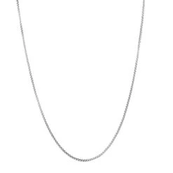 LUXURMAN Solid 14K White Gold Box Chain For Men & Women Round 1.7mm Wide -Luxurman luxurman solid 14k gold box chain for men women round 17mm wide bodwh
