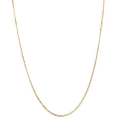 Solid 14K Yellow Gold Box Chain For Men & Women Round 2.4mm Wide 15 Solid 14K Yellow Gold Box Chain For Men & Women Round 2.4mm Wide -Luxurman luxurman solid 14k gold box chain for men women round 24mm wide boxye