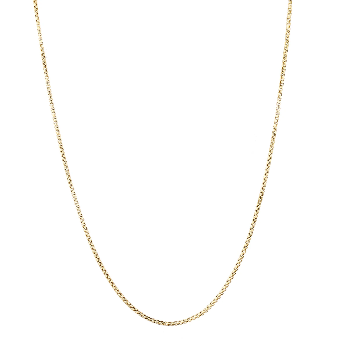 Solid 14K Yellow Gold Box Chain For Men & Women Round 2.4mm Wide 6 Solid 14K Yellow Gold Box Chain For Men & Women Round 2.4mm Wide - Image 6