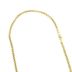 LUXURMAN Solid 14K Yellow Gold Box Chain For Men & Women Round 2.8mm Wide