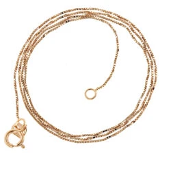 Solid 14K Rose Gold Box Chain For Women 0.6mm Wide By LUXURMAN -Luxurman luxurman solid 14k gold box chain for women 06mm wide backro