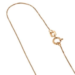 Solid 14K Rose Gold Box Chain For Women 0.6mm Wide By LUXURMAN
