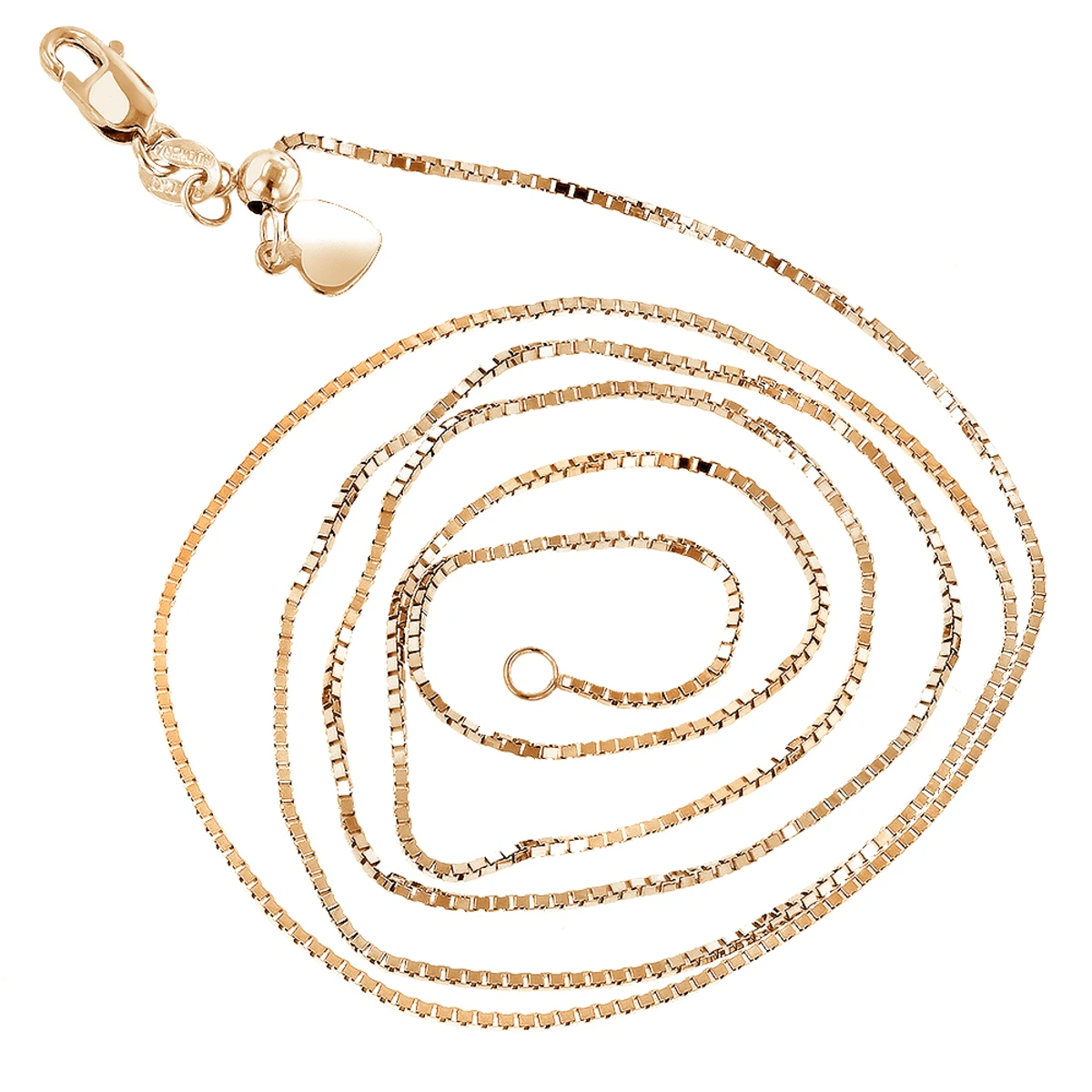 LUXURMAN Solid 14K Yellow Gold Box Chain For Women Adjustable 0.9mm 6 LUXURMAN Solid 14K Yellow Gold Box Chain For Women Adjustable 0.9mm - Image 6