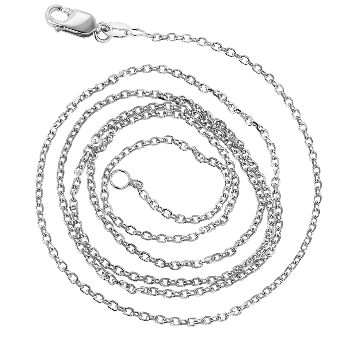 LUXURMAN Solid 14K White Gold Cable Chain For Men & Women 1.8mm Wide 3 LUXURMAN Solid 14K White Gold Cable Chain For Men & Women 1.8mm Wide - Image 3