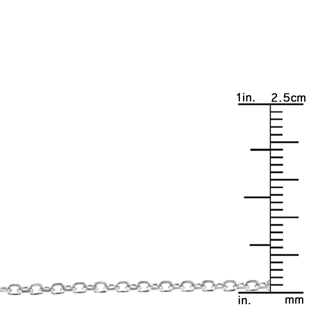 LUXURMAN Solid 14K White Gold Cable Chain For Men & Women 1.8mm Wide 7 LUXURMAN Solid 14K White Gold Cable Chain For Men & Women 1.8mm Wide - Image 7