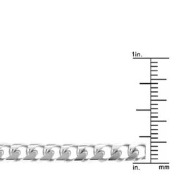 LUXURMAN Solid 14K White Gold Cuban Link Chain For Men Miami 5mm Wide -Luxurman luxurman solid 14k gold cuban link chain for men miami 5mm wide rulerwh