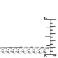 LUXURMAN Solid 14K White Gold Curb Chain For Men Comfort 5.5mm Wide -Luxurman luxurman solid 14k gold curb chain for men comfort 55mm wide rulerwh