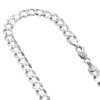 LUXURMAN Solid 14K White Gold Curb Chain For Men Comfort 5.5mm Wide