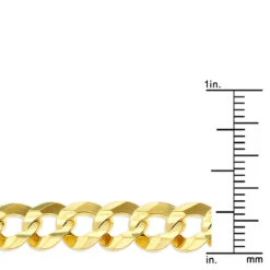 LUXURMAN Solid 14K Yellow Gold Curb Chain For Men Comfort 8mm Wide -Luxurman luxurman solid 14k gold curb chain for men comfort 8mm wide ruler