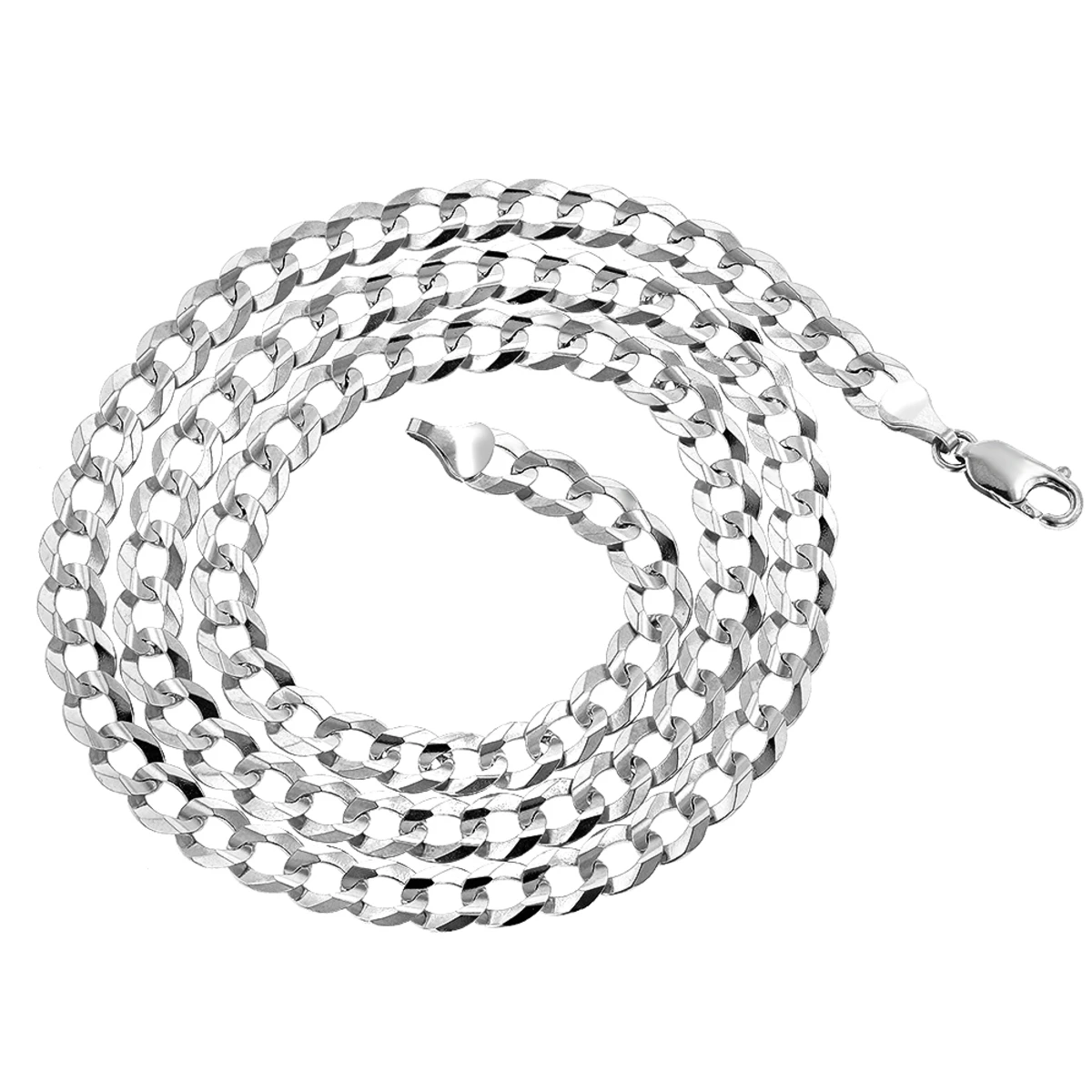 LUXURMAN Solid 14K White Gold Curb Chain For Men & Women Comfort 2.6mm Wide 3 LUXURMAN Solid 14K White Gold Curb Chain For Men & Women Comfort 2.6mm Wide - Image 3
