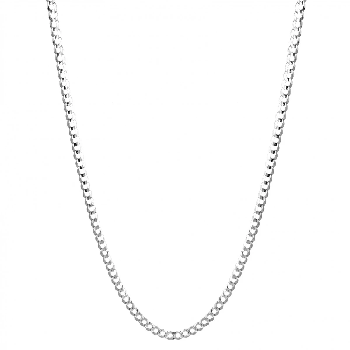 LUXURMAN Solid 14K White Gold Curb Chain For Men & Women Comfort 2.6mm Wide 5 LUXURMAN Solid 14K White Gold Curb Chain For Men & Women Comfort 2.6mm Wide - Image 5