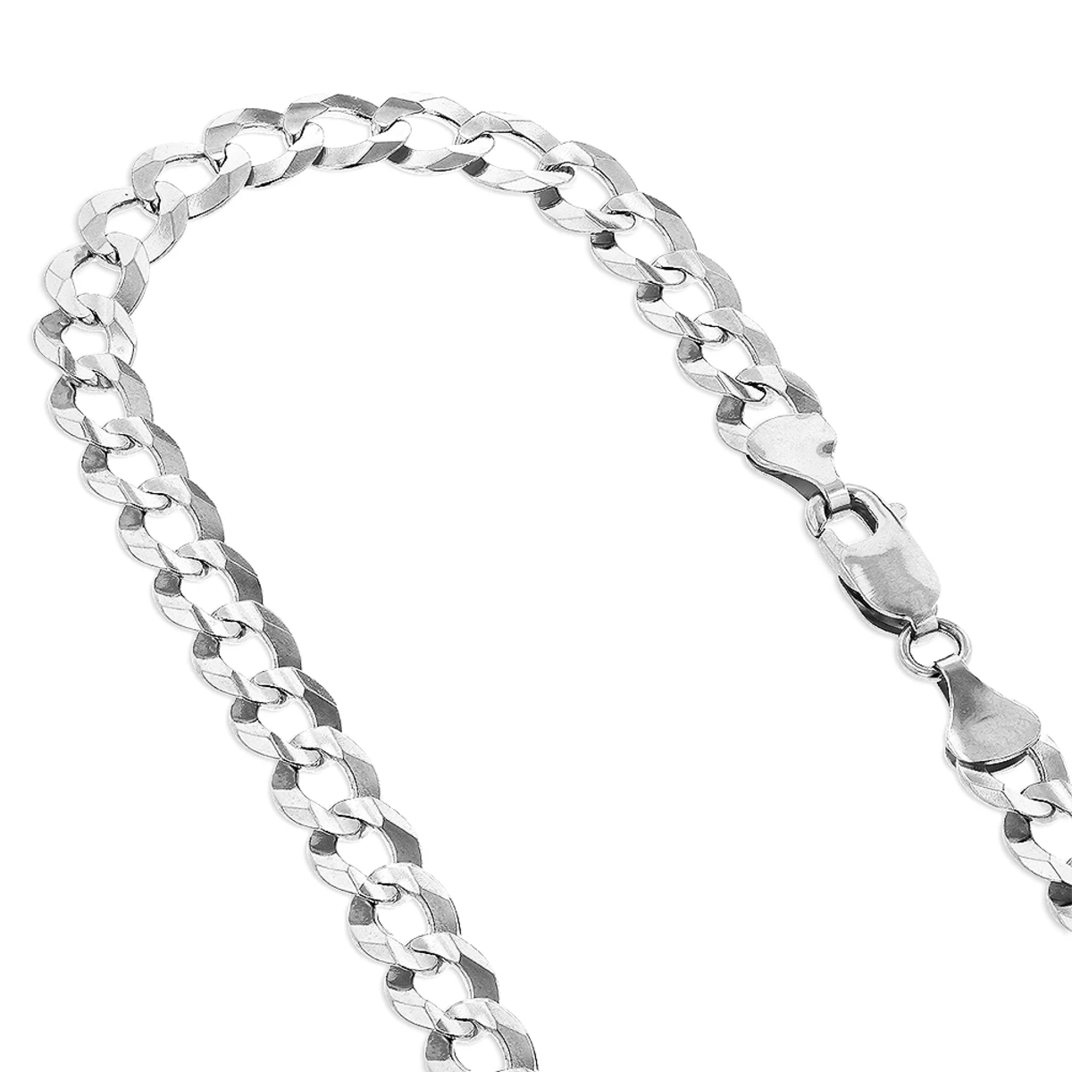 LUXURMAN Solid 14K White Gold Curb Chain For Men & Women Comfort 2.6mm Wide 1 LUXURMAN Solid 14K White Gold Curb Chain For Men & Women Comfort 2.6mm Wide