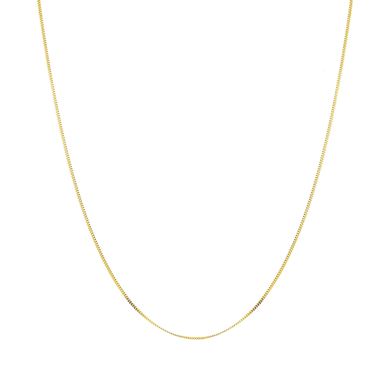 LUXURMAN Solid 14K Yellow Gold Curb Chain For Men & Women Gourmette 1mm Wide 6 LUXURMAN Solid 14K Yellow Gold Curb Chain For Men & Women Gourmette 1mm Wide - Image 6