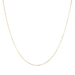 LUXURMAN Solid 14K Yellow Gold Figaro Chain For Men & Women 1.3mm Wide -Luxurman luxurman solid 14k gold figaro chain for men women 13mm wide boxye