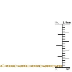LUXURMAN Solid 14K Yellow Gold Figaro Chain For Men & Women 1.3mm Wide -Luxurman luxurman solid 14k gold figaro chain for men women 13mm wide rulerye