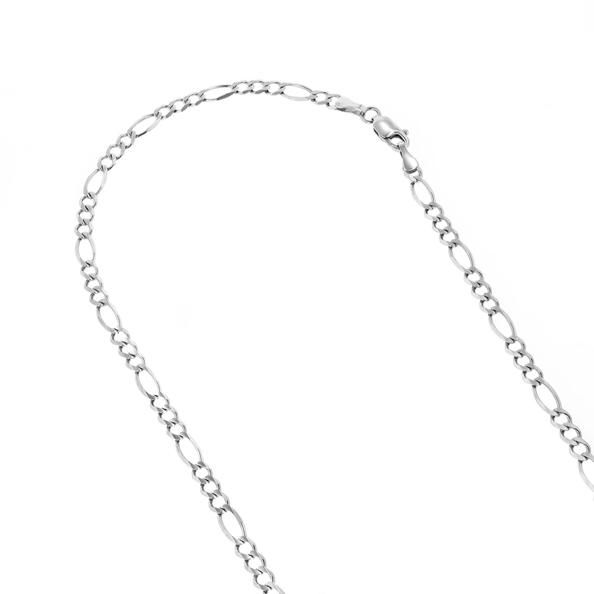 LUXURMAN Solid 14K White Gold Figaro Chain For Men & Women 2.6mm Wide 1 LUXURMAN Solid 14K White Gold Figaro Chain For Men & Women 2.6mm Wide