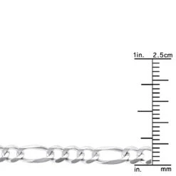 LUXURMAN Solid 14K White Gold Figaro Chain For Men & Women 4.5mm Wide -Luxurman luxurman solid 14k gold figaro chain for men women 45mm wide rulerwh
