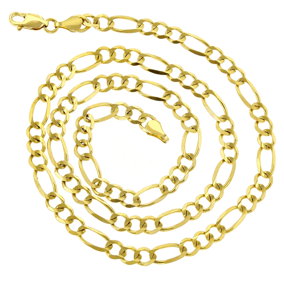 LUXURMAN Solid 14K Yellow Gold Figaro Chain For Men & Women 4mm Wide 4 LUXURMAN Solid 14K Yellow Gold Figaro Chain For Men & Women 4mm Wide - Image 4