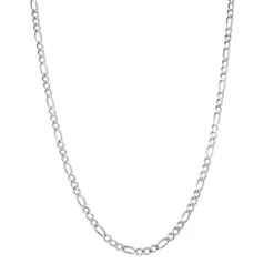 LUXURMAN Solid 14K White Gold Figaro Chain For Men & Women 6mm Wide -Luxurman luxurman solid 14k gold figaro chain for men women 6mm wide boxwh