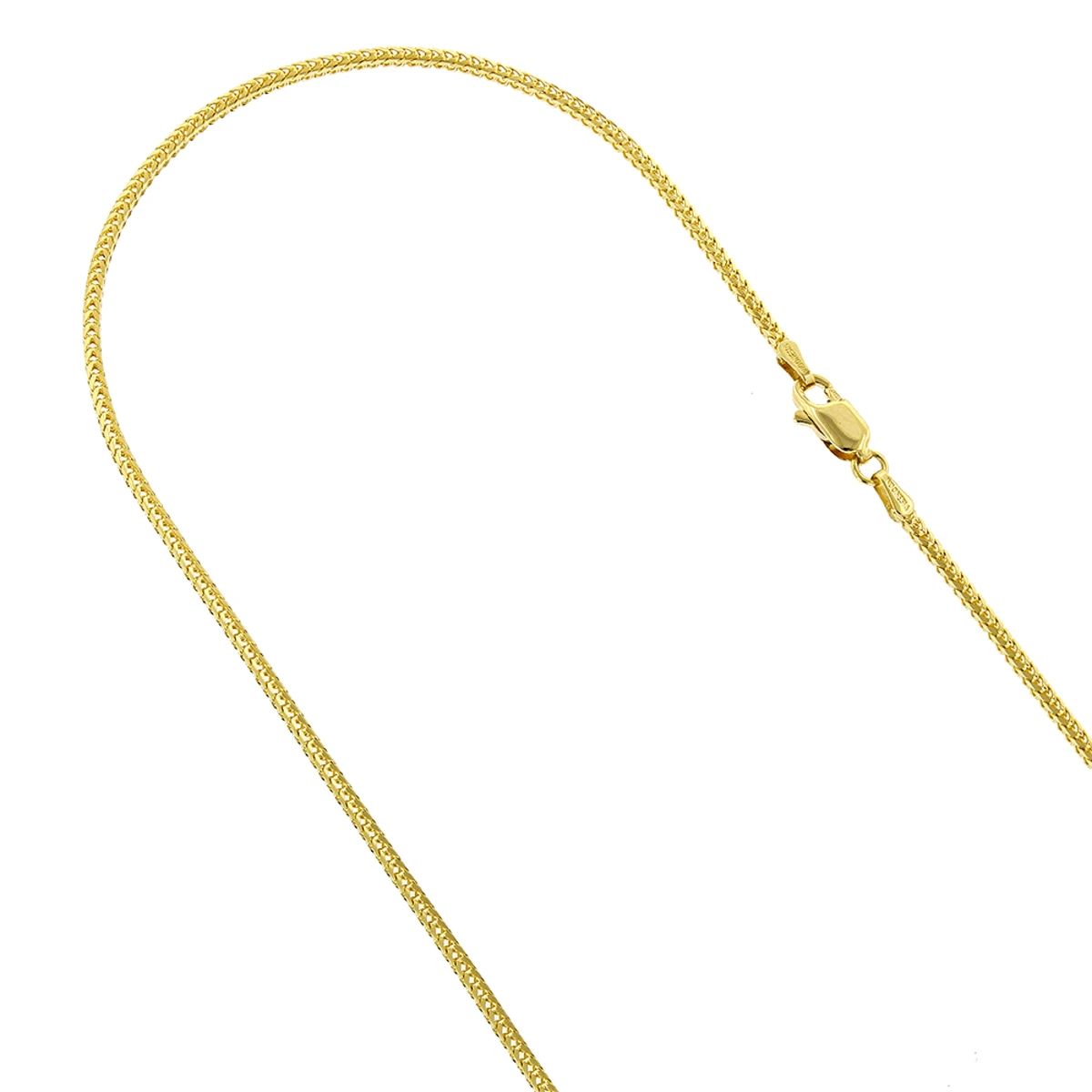 LUXURMAN Solid 14K White Gold Franco Chain For Men & Women 1.8mm Wide 2 LUXURMAN Solid 14K White Gold Franco Chain For Men & Women 1.8mm Wide - Image 2