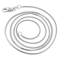 LUXURMAN Solid 14K White Gold Franco Chain For Women 0.9mm Wide 12 LUXURMAN Solid 14K White Gold Franco Chain For Women 0.9mm Wide -Luxurman luxurman solid 14k gold franco chain for women 09mm wide backwh