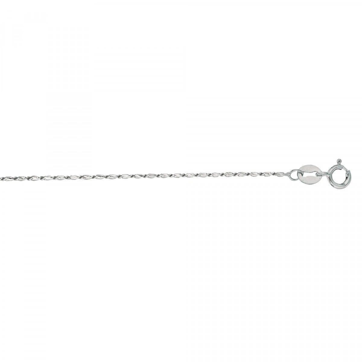 LUXURMAN Solid 14K White Gold Lumina Chain For Women 0.8mm Wide 2 LUXURMAN Solid 14K White Gold Lumina Chain For Women 0.8mm Wide - Image 2