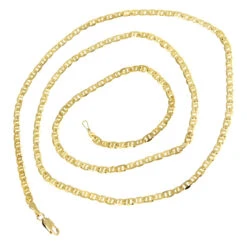 Luxurman -Luxurman luxurman solid 14k gold mariner chain for men women 17mm wide backye
