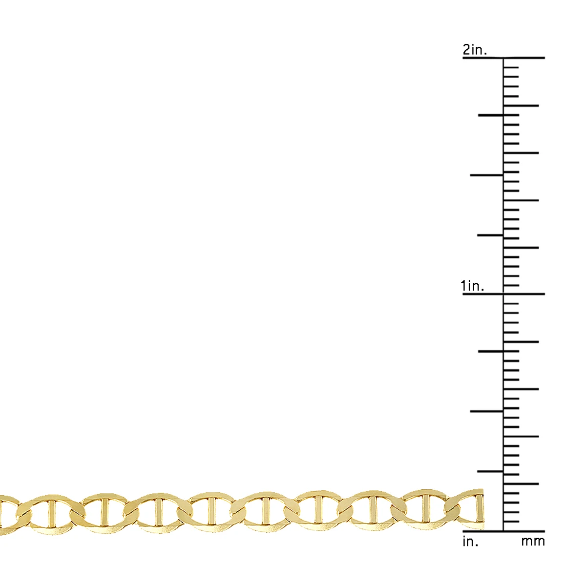 LUXURMAN Solid 14K Yellow Gold Mariner Chain For Men & Women 4.5mm Wide 4 LUXURMAN Solid 14K Yellow Gold Mariner Chain For Men & Women 4.5mm Wide - Image 4