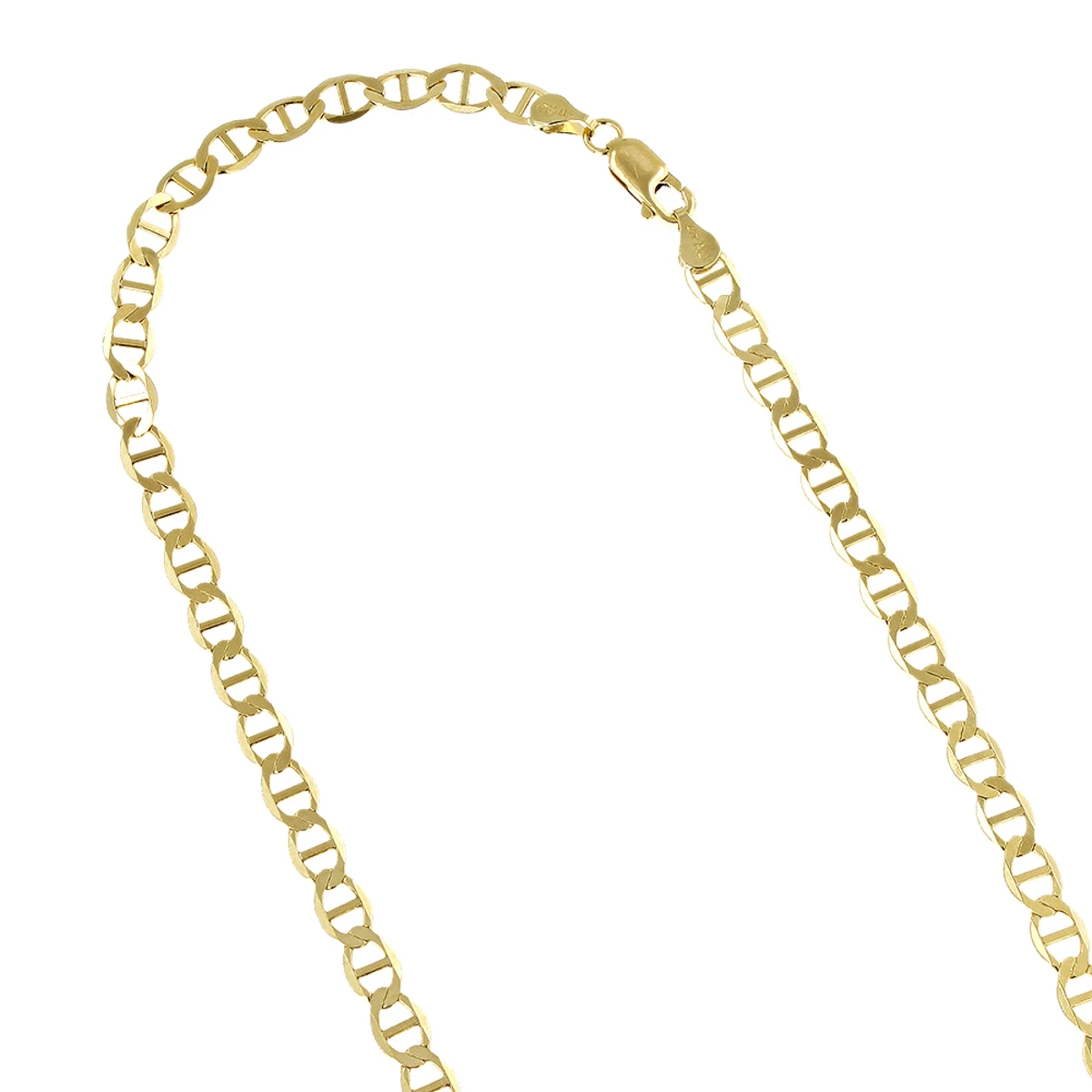LUXURMAN Solid 14K Yellow Gold Mariner Chain For Men & Women 4.5mm Wide 1 LUXURMAN Solid 14K Yellow Gold Mariner Chain For Men & Women 4.5mm Wide