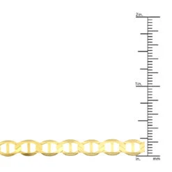 LUXURMAN Solid 14K Yellow Gold Mariner Chain For Men & Women 6.5mm Wide -Luxurman luxurman solid 14k gold mariner chain for men women 65mm wide rulerye
