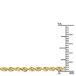 LUXURMAN Solid 14K Yellow Gold Rope Chain For Men & Women 2.5mm Wide -Luxurman luxurman solid 14k gold rope chain for men women 25mm wide rulerye