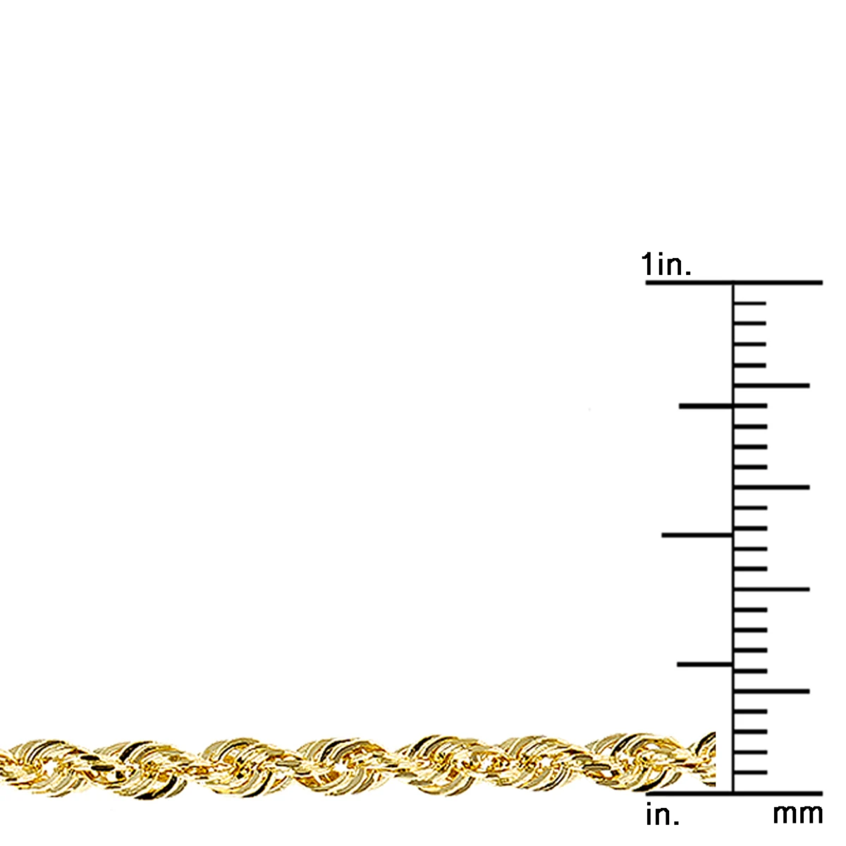 LUXURMAN Solid 14K Yellow Gold Rope Chain For Men & Women 3mm Wide 4 LUXURMAN Solid 14K Yellow Gold Rope Chain For Men & Women 3mm Wide - Image 4