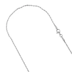 LUXURMAN Solid 14K White Gold Rope Chain For Men & Women Diamond Cut 1.3mm