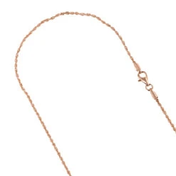 LUXURMAN Solid 14K Rose Gold Rope Chain For Men & Women Diamond Cut 1.5mm